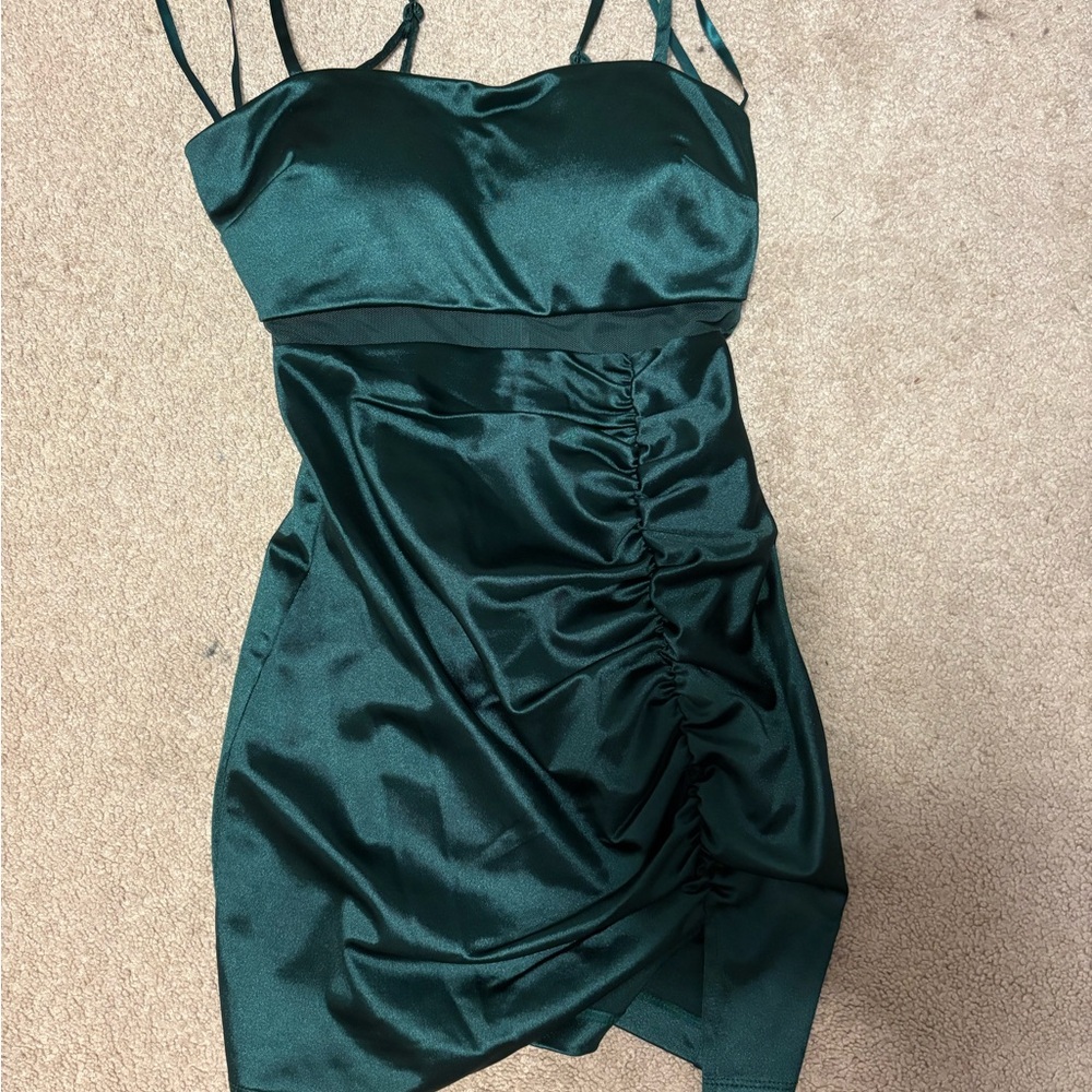 Windsor Teal Satin Mini Dress